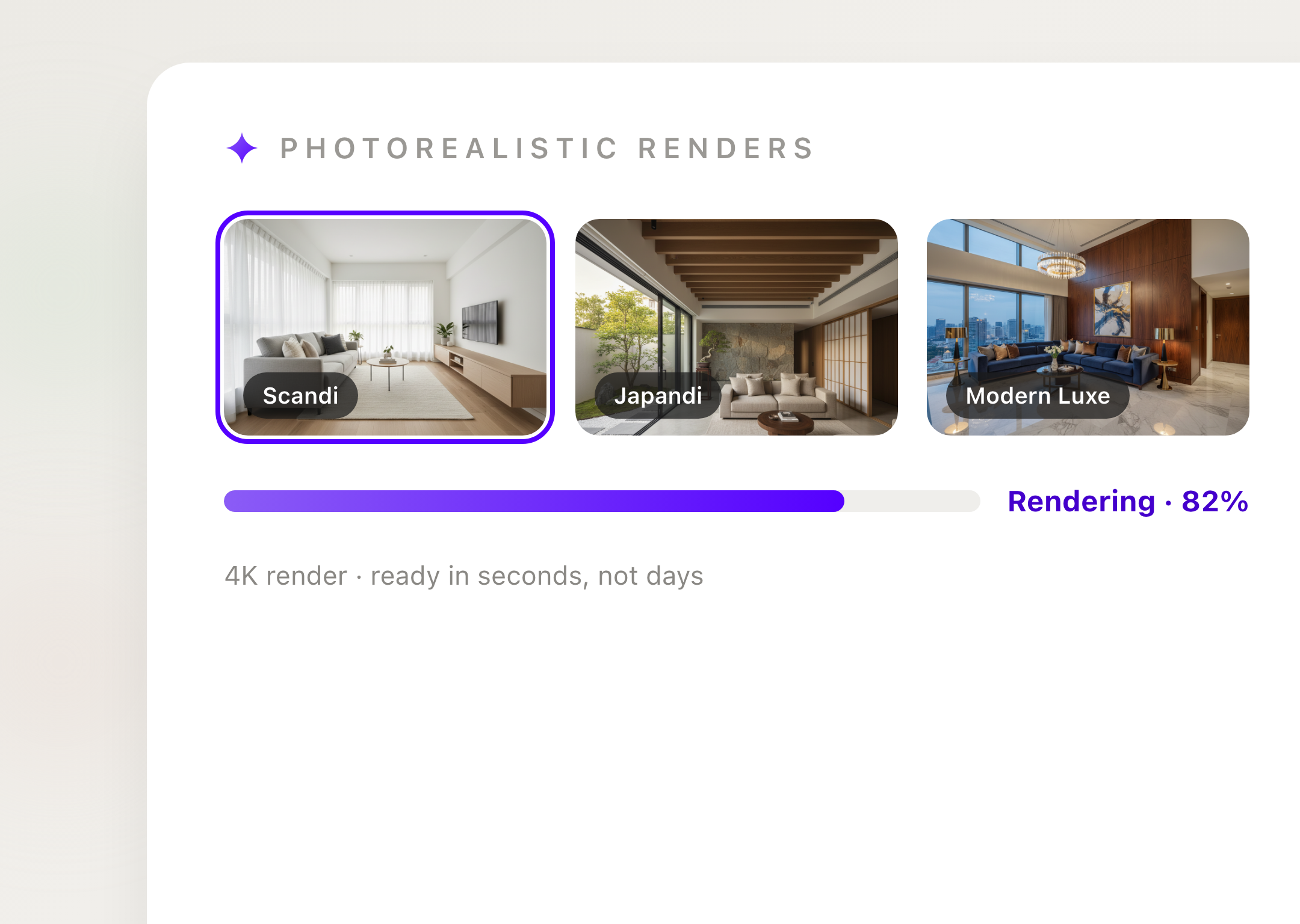 Photorealistic renders