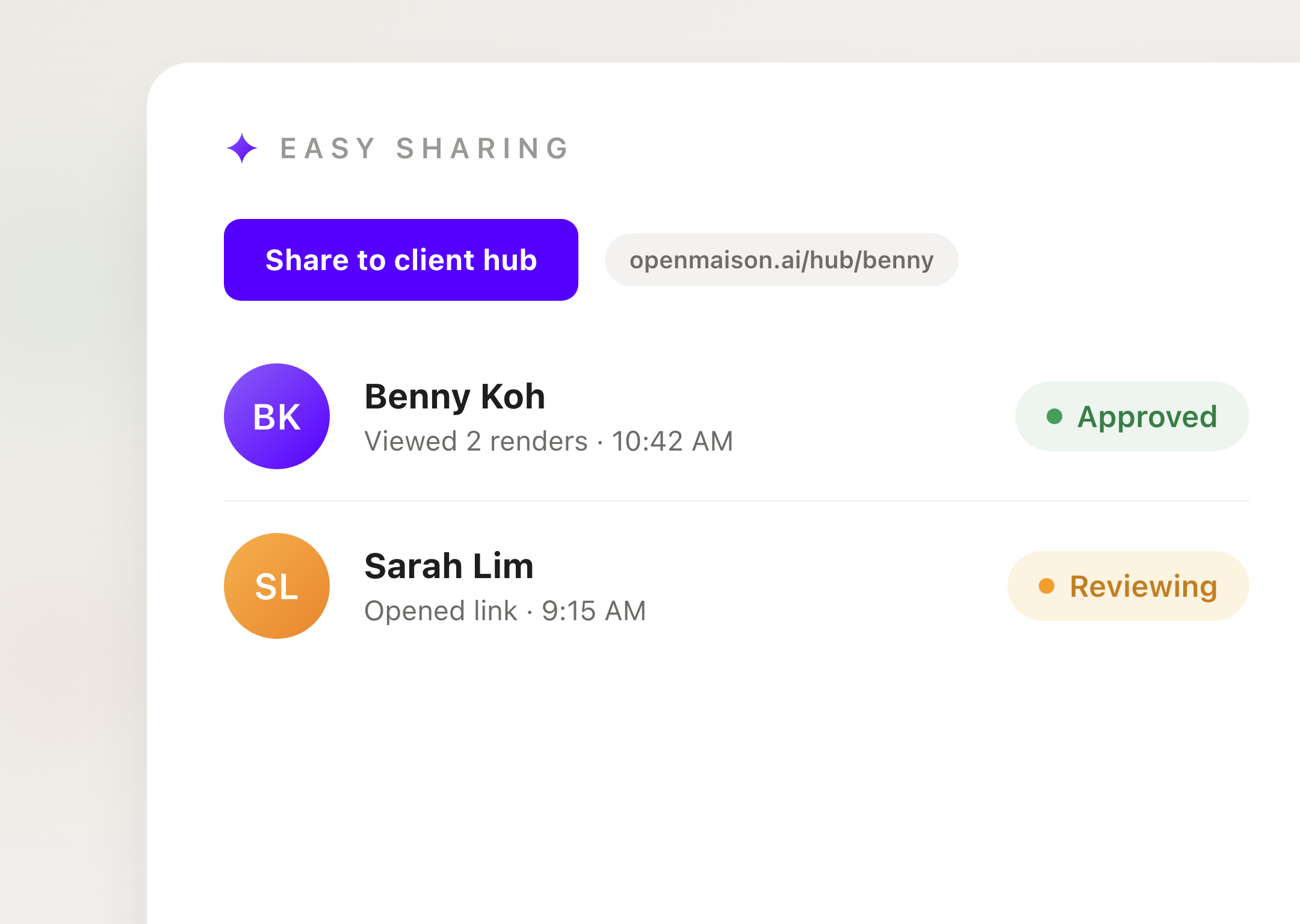 Easy sharing